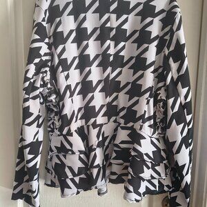 Black and white blazer